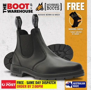 Mongrel K9 K91020 Black Lifestyle Casual Work Boots, Non Safety, Australian made - Imagen 1 de 10
