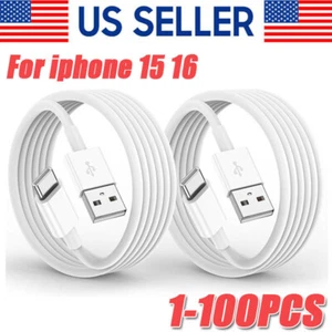 IPhone 16 15 Pro Max Plus USB-A Cable Fast Charger Type C Charging Data lot Cord - Picture 1 of 11