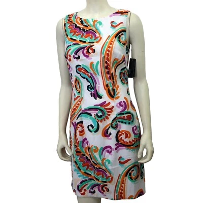 ALYX МУЛЬТИ ЦВЕТ БЕЗ РУКАВОВ ПЛАТЬЕ-ФУТЛЯР РАЗМЕР 8 НОВЫЙ С ЯРЛЫКОМ - Изображение 1 из 4