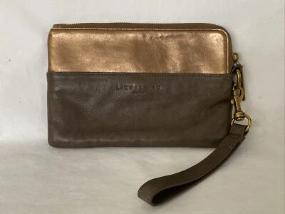 BOLSO PULSERA LIEBESKIND BERLIN BRONCE Y CUERO TOPO OSCURO EN MUY BUENA CONDICIÓN Foto 1 de 4