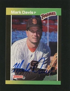 1989 Donruss #65 MARK DAVIS, Padres: Blue Sharpie Autograph 161065 - Picture 1 of 2