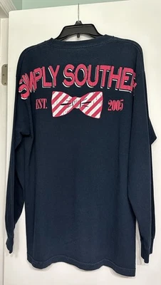 Camiseta Simply Southern Feminina L Azul Manga Longa Est. Arco branco rosa 2005 - Imagem 1 de 4