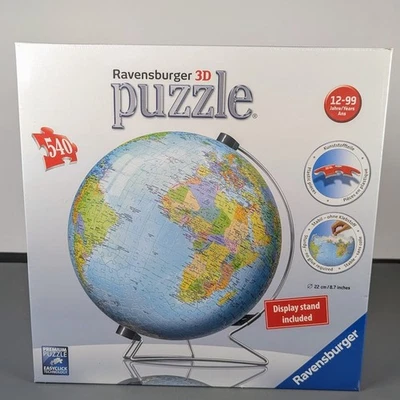 Rompecabezas sellado de fábrica Ravensburger Globe mapa del mundo 3D 540 piezas Foto 1 de 3