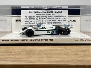 1/43 Minichamps F1 1982 Williams Ford FW08B Rosberg 6 Wheel Test 436820601 ! - Picture 1 of 11
