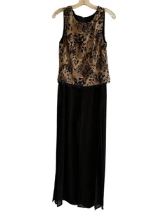 Joseph Ribkoff Abstract Cheetah Print Flow Leg Jumpsuit Size 12 Made in Canada - Picture 1 of 10