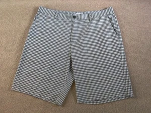 Adidas Grey Checkered Gingham Golf Chino Shorts Mens 38x11 Casual Lightweight - Picture 1 of 11