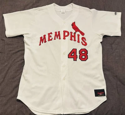 Camiseta de béisbol Rawlings MiLB Memphis Redbirds #48 talla 48 blanco roto Foto 1 de 4