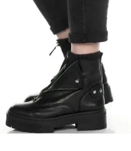 Sam Edelman Linds schwarz Frontreißverschluss Blockabsatz Reißverschluss Chelsea Boots ~ Größe 6B - Bild 1 von 12