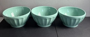 Anthropologie Biscuit Latte Bowls – Sea Foam Green Set of 3, Made in Portugal - Picture 1 of 8