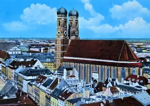 Cartolina Monaco Frauenkirche Panorama anni 60 - Foto 1 di 2