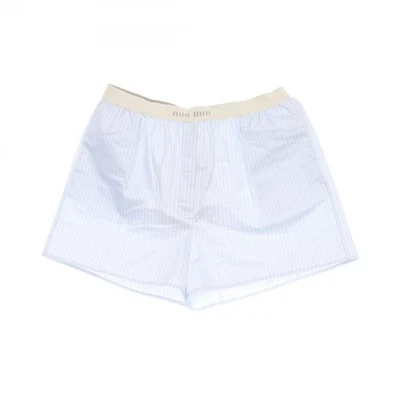 Pantalones Miu Miu BASTONCINO SP9432 algodón azul blanco mujer #3 - Imagen 1 de 4