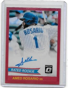 AMED ROSARIO 2018 DONRUSS OPTIC RATED ROOKIE RED BOARDER CERTIFIED AUTOGRAPH#/25 - Picture 1 of 1