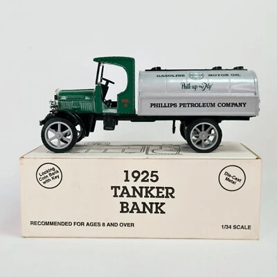 1994 ERTL Phillips 1925 Kenworth Tanker Truck 1/34 Diecast Locking Coin Bank - Image 1 of 4