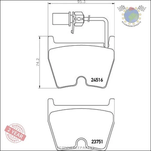 Kit Plaquettes Brembo Avant pour AUDI R8 - Photo 1/3