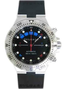 BVLGARI WATCH DIAGONO SCUBA SD40S RE AUTOMATIC WINDING SS BLACK DIAL MEN'S 40MM - Picture 1 of 7