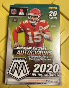 2020 PANINI MOSAIC NFL FOOTBALL HANGER BOX- EXCLUSIVE ORANGE REACTIVE AUTOS! - Picture 1 of 5