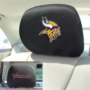 New Minnesota Vikings NFL Football Head Rest Covers Pair Embroidered - Bild 1 von 1