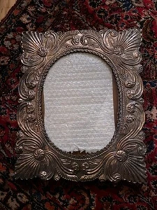 SUPERB HUGE 11 x 13 STERLING SILVER PICTURE FRAME ORNATE REPOUSSE - Picture 1 of 5