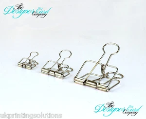 Silver Chrome Wire Bulldog Clip | Paper Clip | Wire Clip | Skeleton Clip - Picture 1 of 4