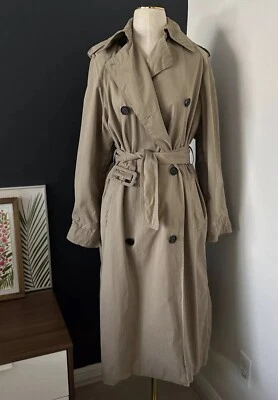 Zara Oversized Trench Coat Belted Double Breasted Khaki Green Loose Fit Sz XS - Image 1 of 4