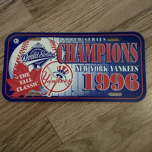 New York Yankee License Plate 1996 World Series Champions - Picture 1 of 6