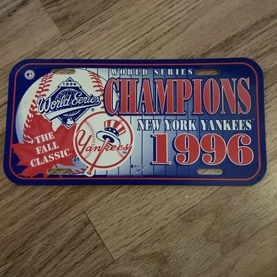 New York Yankee License Plate 1996 World Series Champions - Image 1 of 4
