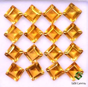 Citrino Naturale Taglio Quadrato 5mm 5,94 Cts Lotto 10 Pezzi Migliore Qualità Gemme Sfuse - Foto 1 di 7