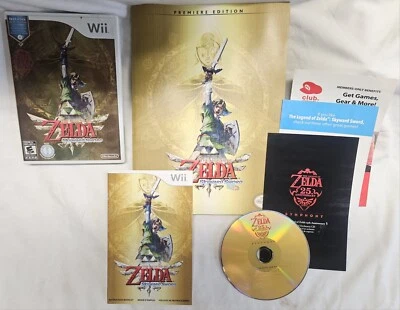 The Legend of Zelda Skyward Sword Premiere Ed. Strategy Book Poster Wii Music CD - Image 1 of 4