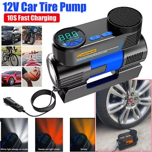LCD Display 12V Air Compressor Car Tire Inflator Air Pump Portable Tire Inflator - Picture 1 of 19