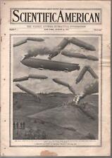 Scientific American 8/16/1913-zeppelin crash cover-100+ years old-G/VG