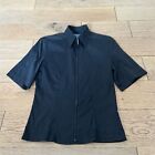 Thierry Mugler Full Front Zip Shirt Size 40 Black