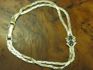 925 Argento Sterling Bracciale Con Spinello & Rocca / Vero Argento 8,7g 19,0cm - Foto 1 di 3