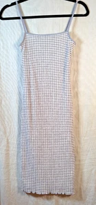 Vestido Aritzia Wilfred Blanco Gris Calado Talla 2 XS Bodycon Correas Cuadradas Cuello - Imagen 1 de 11
