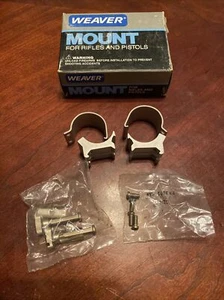 Weaver 1" Medium Detachable Top Mount Rings Silver Finish #49032. #D50 - Picture 1 of 9