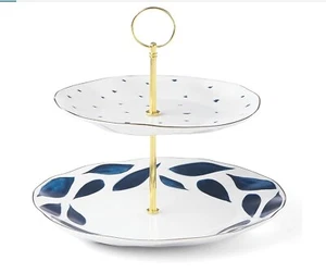Lenox Blue Bay Serveur à 2 niveaux 10 pouces - Dessert / biscuits - Porcelaine - 890202 - Photo 1/2