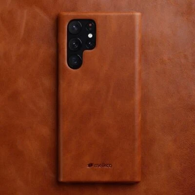 Funda de cuero Melkco cera de aceite para Samsung Galaxy S23 Ultra S22 cubierta retro hecha a mano Foto 1 de 4