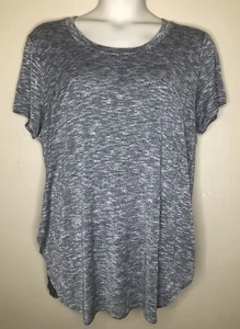 Graue Noppen Strick Tunika Pullover XXL Kurzarm tiefe Seitenschlitze Pulli weich - Bild 1 von 7