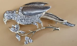 Broche de plata como loro, pájaro, plata 925, plata de ley, pedrería - Imagen 1 de 6