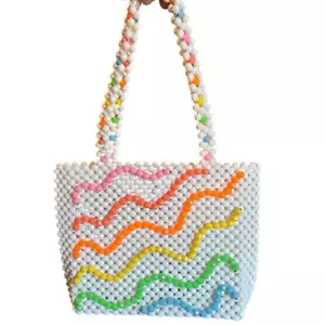 Borsa Susan Alexandra Designer Loop di Loop colorata Rainbow Pride con perline - Foto 1 di 11