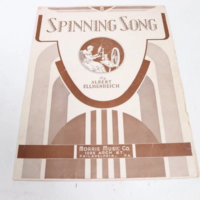 Spinning Song Piano Sheet Music Albert Ellmenreich 1933 Morris - Image 1 of 4
