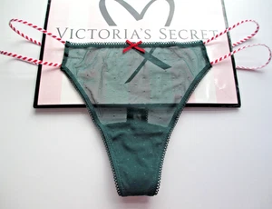 VICTORIA'S SECRET PINK Wink Tanga Panty VS Pan de Jengibre Verde Oscuro S M L XL Malla - Imagen 1 de 5