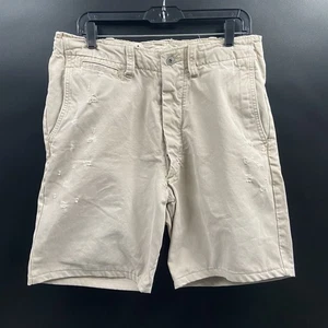 VTG Ezra Fitch Cargo Shorts Men 32 Khaki Paratroops Distress Military Button Fly - Picture 1 of 7