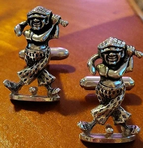 Gemelos de golf con figura humor Hickok SilverTone Wild Swing firmados de colección - Imagen 1 de 11