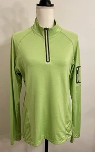 REI Quarter Zip Pullover Oberteil Damen Large hell limettengrün seitliche Reißverschlusstasche - Bild 1 von 8