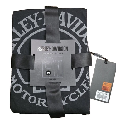 Harley-Davidson Men's Willie G Skull Short Sleeve Pajama Set Black Size 2XL - Image 1 of 3