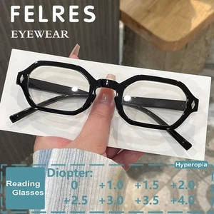 Hombres Mujeres Polígono Anti Luz Azul Gafas de Lectura Lente Transparente Lectores Presbicios - Imagen 1 de 17