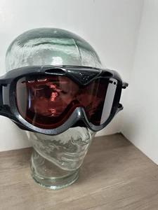 Bugz Skibrille schwarzes Gestell bernsteinfarbene Gläser Retro Schneebrille - Bild 1 von 6