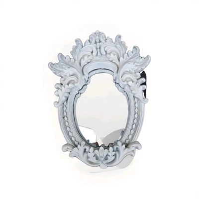 Vintage Rococo/Baroque White Wooden Mirror 13”x 11” - Image 1 of 3