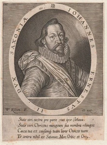 c1650 Johann Ernst II. Herzog von Sachsen-Weimar Kupferstich-Porträt W. Kilian - Imagen 1 de 1