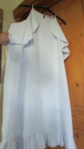 ladies lovely blue/white stripe cold shoulder dress from TU size 18,nwot - Picture 1 of 5